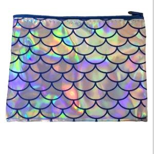 Silver Iridescent Mermaid Zip Pouch